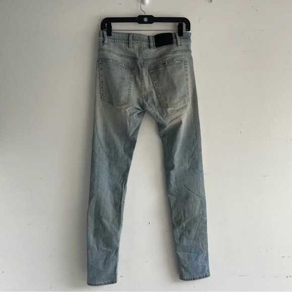 Represent England Worn Distressed Skinny Jeans pale blue 22423 - Picture 4 of 14